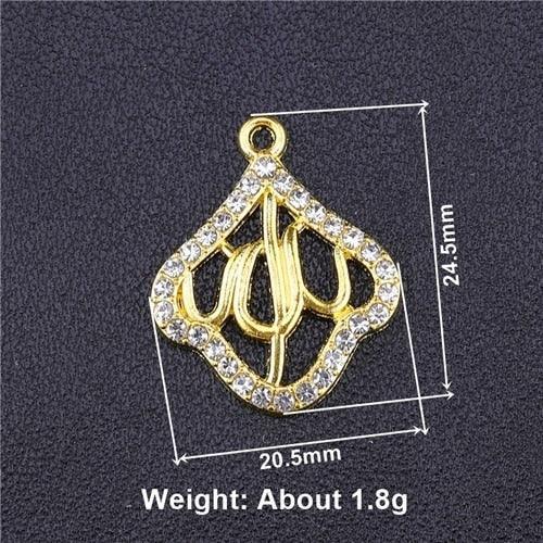NEW Religious Islamic Muslim Allah Charms Cz Rhinestones Crescent Pendants For Eid al-Fitr - The Jewellery Supermarket