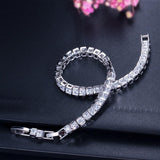 Top Brand Square AAA+ Cubic Zirconia Simulated Diamonds White Gold Color Princess Cut Tennis Bracelets