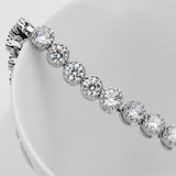 Luxury Women Round AAA+ CZ Diamonds Silver Color Tennis Bracelet - The Jewellery Supermarket
