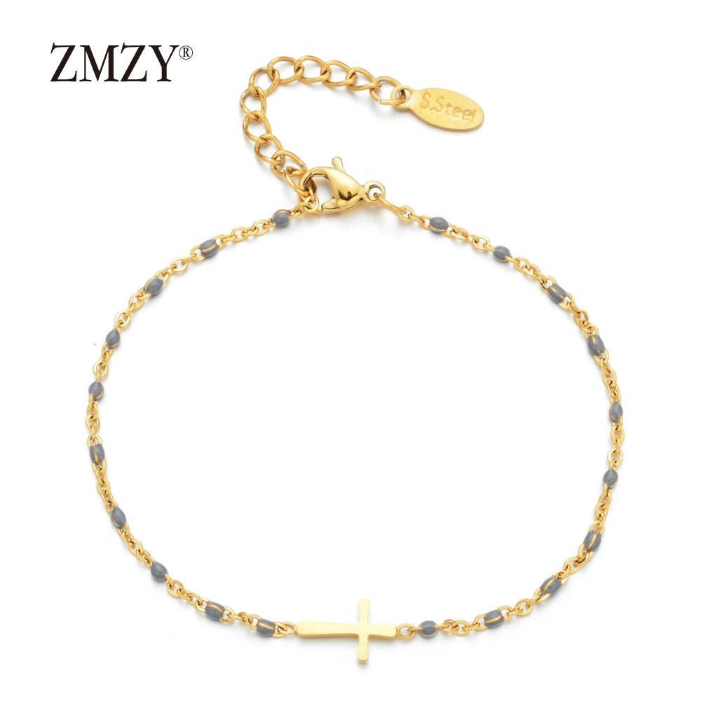 Boho Gold Colour Charming Thin Style Fashion Chain Jesus Christian Stainless Steel Bracelets - Religious Jewellery - The Jewellery Supermarket