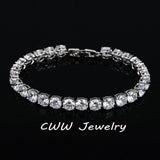 Latest Design White Gold Color Round 0.5 carat AAA+ Cubic Zirconia Simulated Diamonds Tennis Bracelets - The Jewellery Supermarket