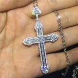 Luxury Cross Pendant AAA+ Cubic Zirconia Diamonds 925 Sterling silver Cross Pendants Necklaces - The Jewellery Supermarket
