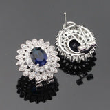 Ideal Gift - Dark Blue Sapphire AAA+ White Zircon Jewellery Set - The Jewellery Supermarket