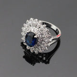 Ideal Gift - Dark Blue Sapphire AAA+ White Zircon Jewellery Set - The Jewellery Supermarket