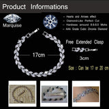 DELIGHTFUL Trendy AAA+ Cubic Zirconia Simulated Diamonds Silver Color Leaf Charming Bracelets - The Jewellery Supermarket