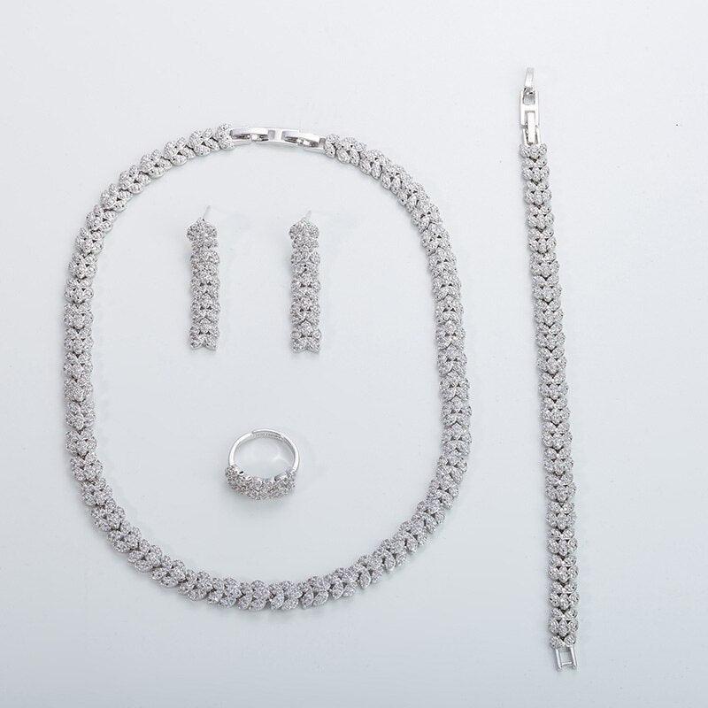 NEW ARRIVAL - Outstanding Luxury AAA+ Cubic Zirconia Diamonds Jewellery Set - The Jewellery Supermarket
