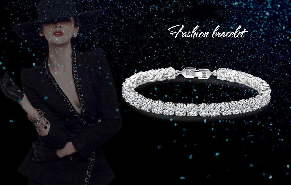 AMAZING Trendy Round AAA+ Cubic Zirconia Simulated Diamonds Tennis Bracelets Bangles for Women - The Jewellery Supermarket
