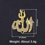 NEW Religious Islamic Muslim Allah Charms Cz Rhinestones Crescent Pendants For Eid al-Fitr