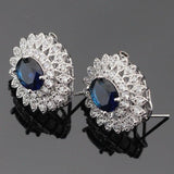 Ideal Gift - Dark Blue Sapphire AAA+ White Zircon Jewellery Set - The Jewellery Supermarket