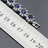 Ideal Gift - Dark Blue Sapphire AAA+ White Zircon Jewellery Set - The Jewellery Supermarket