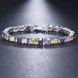 ELEGANT New AAA+ Cubic Zircon Simulated Diamonds Light Blue Neat Tennis Bracelets For Women - The Jewellery Supermarket