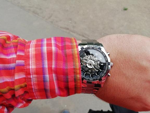 NEW - Luxury Mens Stainless Steel Skeleton Mechanical Waterproof Watch - The Jewellery Supermarket