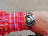 NEW - Luxury Mens Stainless Steel Skeleton Mechanical Waterproof Watch - The Jewellery Supermarket