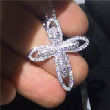Luxury Cross Pendant AAA+ Cubic Zirconia Diamonds 925 Sterling silver Cross Pendants Necklaces - The Jewellery Supermarket