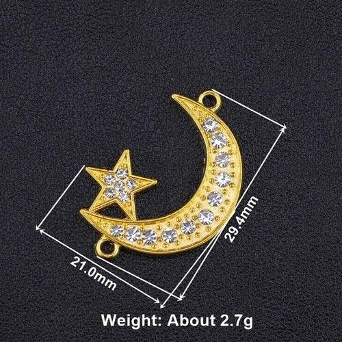 NEW Religious Islamic Muslim Allah Charms Cz Rhinestones Crescent Pendants For Eid al-Fitr - The Jewellery Supermarket