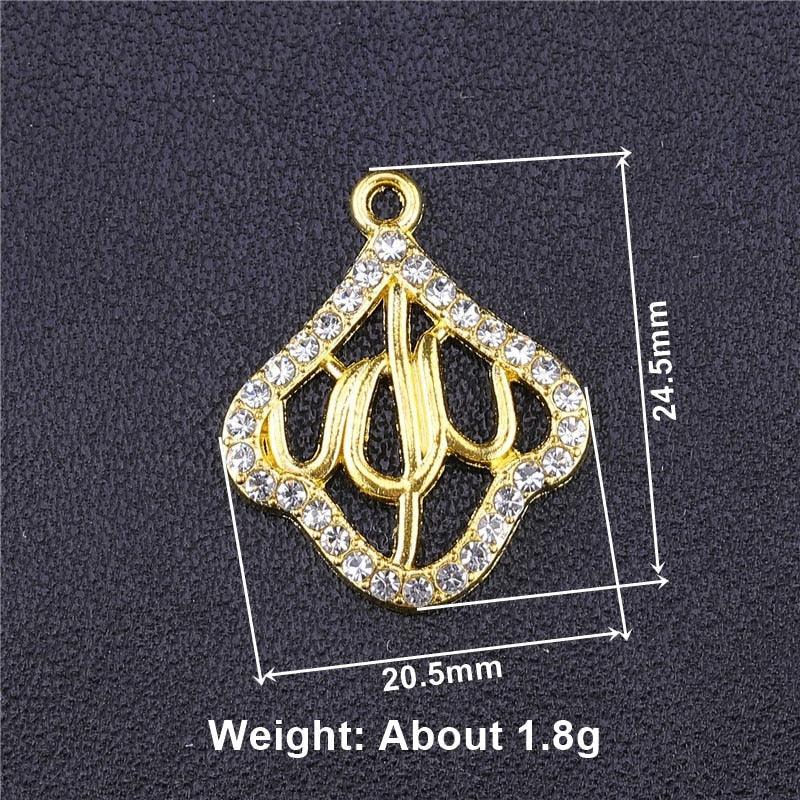 NEW Religious Islamic Muslim Allah Charms Cz Rhinestones Crescent Pendants For Eid al-Fitr - The Jewellery Supermarket