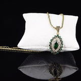 NEW Green Crystal Flower Statement Necklace Earring Ring Fashion Rhinestone Luxury Jewellery Set