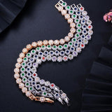Classic Micro Pave Round AAA+ Cubic Zirconia Simulated Diamonds Yellow Gold Color Tennis Bracelets for Women - The Jewellery Supermarket