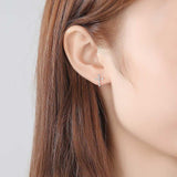 New Sparkling Simple Silver Tiny AAA+ Cubic Zirconia Diamonds Cross Stud Earrings for Women - The Jewellery Supermarket
