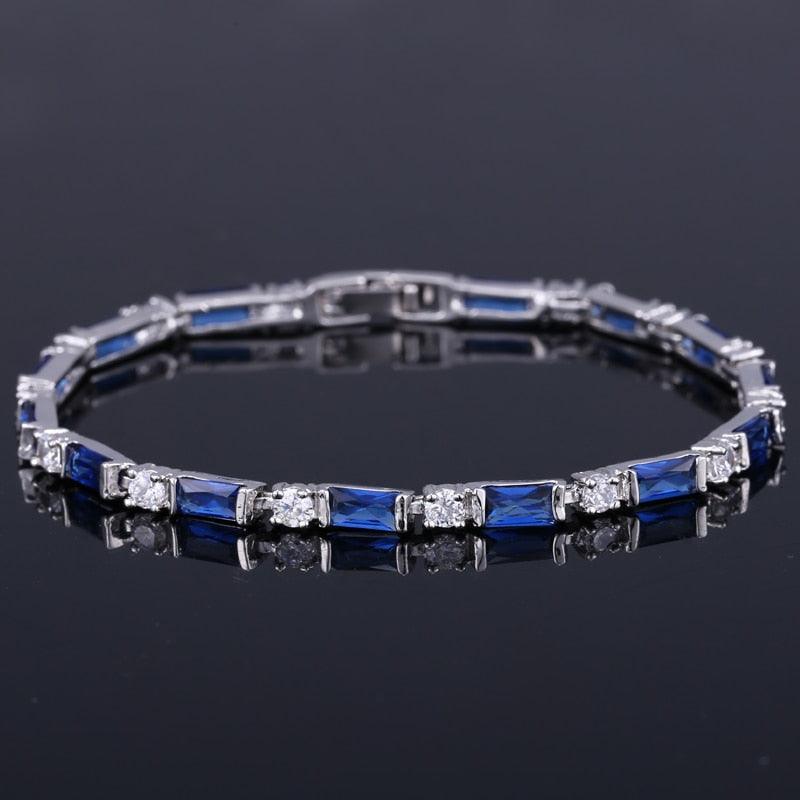 SUPERB Fashion AAA+ Cubic Zirconia Simulated Diamonds Charming Lovely Red Green Blue Tennis Bracelets - The Jewellery Supermarket
