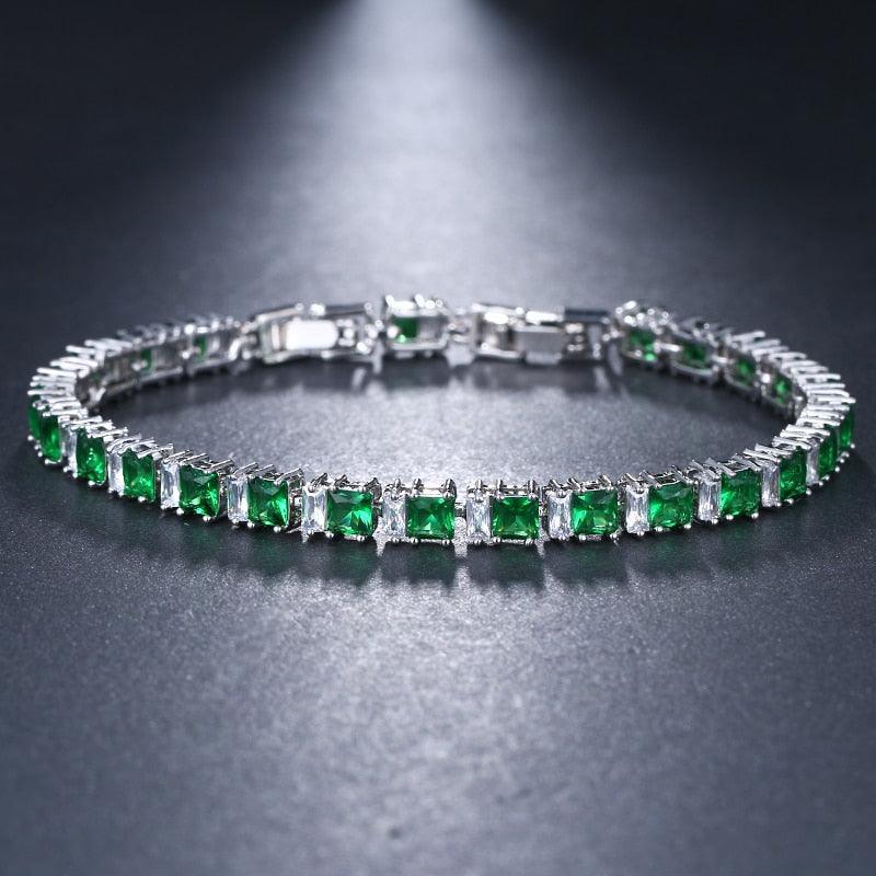 ELEGANT New AAA+ Cubic Zircon Simulated Diamonds Light Blue Neat Tennis Bracelets For Women - The Jewellery Supermarket