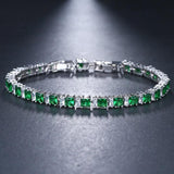 ELEGANT New AAA+ Cubic Zircon Simulated Diamonds Light Blue Neat Tennis Bracelets For Women - The Jewellery Supermarket
