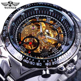 NEW - Luxury Mens Golden Mechanical Automatic Skeleton Watch - The Jewellery Supermarket