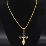 Marvellous Gold Color Chain Christian Cross Stainless Steel Necklace - Religious Jewellery - The Jewellery Supermarket