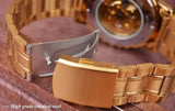 NEW - Luxury Mens Golden Mechanical Automatic Skeleton Watch - The Jewellery Supermarket