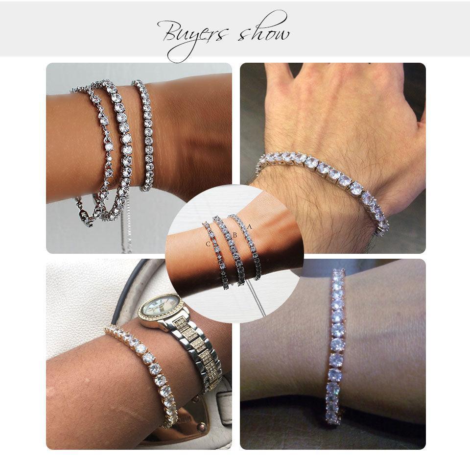 AMAZING Trendy Round AAA+ Cubic Zirconia Simulated Diamonds Tennis Bracelets Bangles for Women - The Jewellery Supermarket