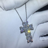 Luxury Cross Pendant AAA+ Cubic Zirconia Diamonds 925 Sterling silver Cross Pendants Necklaces - The Jewellery Supermarket