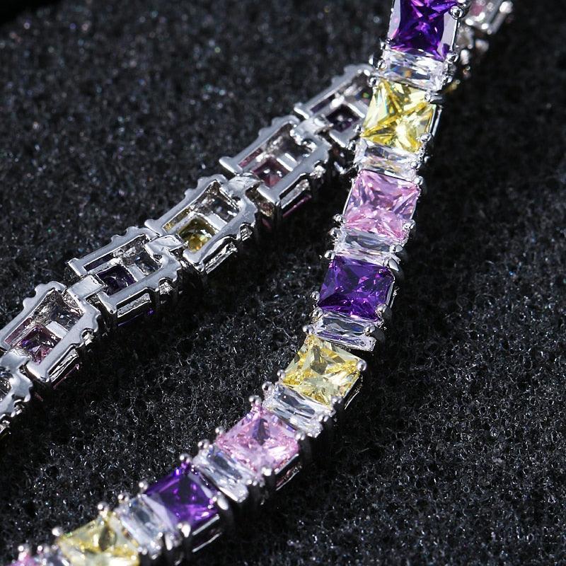 ELEGANT New AAA+ Cubic Zircon Simulated Diamonds Light Blue Neat Tennis Bracelets For Women - The Jewellery Supermarket