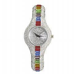 Terrific Top Brand Womens Bling Fashion Simulated Diamonds Luxury Ladies Metal Watch - Ideal Gifts - The Jewellery Supermarket