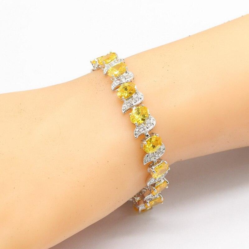 Ideal Birthday Gift - Silver 925 Yellow Zircon Jewellery Set - The Jewellery Supermarket