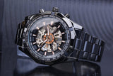 NEW - Luxury Mens Stainless Steel Skeleton Mechanical Waterproof Watch - The Jewellery Supermarket