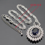 Ideal Gift - Dark Blue Sapphire AAA+ White Zircon Jewellery Set - The Jewellery Supermarket