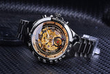 NEW - Luxury Mens Golden Mechanical Automatic Skeleton Watch - The Jewellery Supermarket