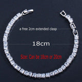 DELIGHTFUL High QualityPrincess Cut Sparkling Square AAA+ Cubic Zircon Simulated Diamonds Tennis Bracelets - The Jewellery Supermarket