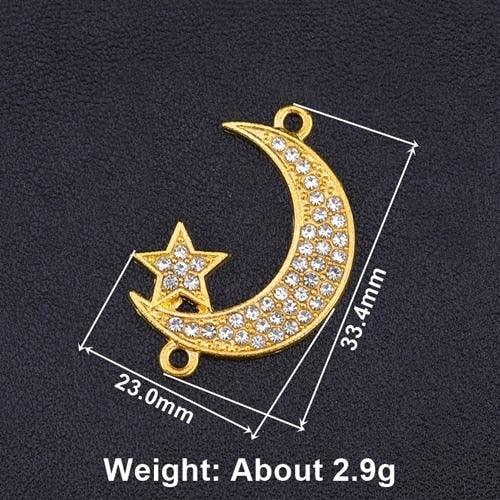 NEW Religious Islamic Muslim Allah Charms Cz Rhinestones Crescent Pendants For Eid al-Fitr - The Jewellery Supermarket