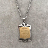 NEW Titanium Steel Pendant Muslim Allah Ayat Al-Kursi Quran Verse Pendant Necklace - The Jewellery Supermarket