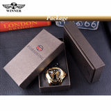 NEW - Luxury Men Golden SteampunkTriangle Skeleton Movement Mechanical Wrist Watch - The Jewellery Supermarket