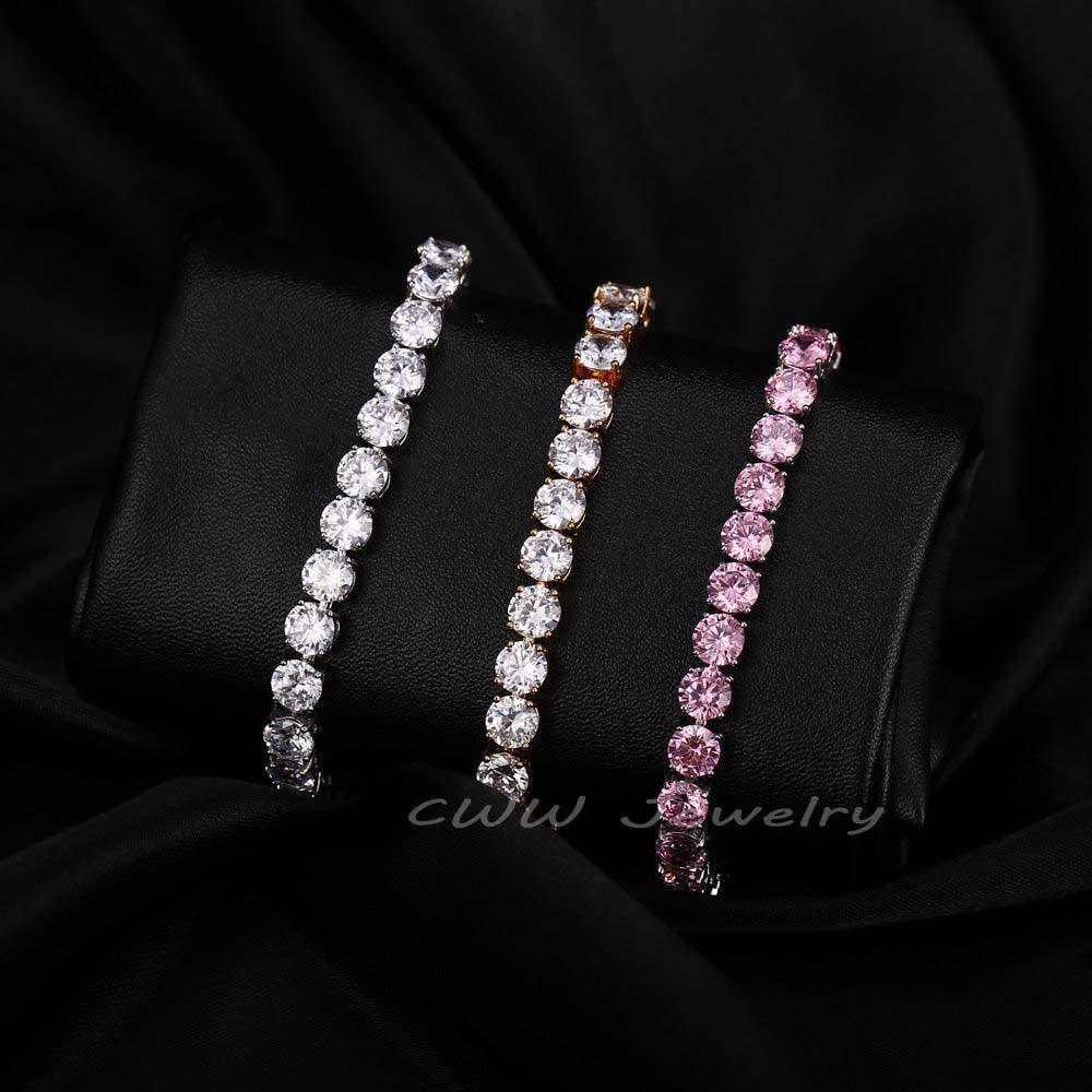 Latest Design White Gold Color Round 0.5 carat AAA+ Cubic Zirconia Simulated Diamonds Tennis Bracelets - The Jewellery Supermarket