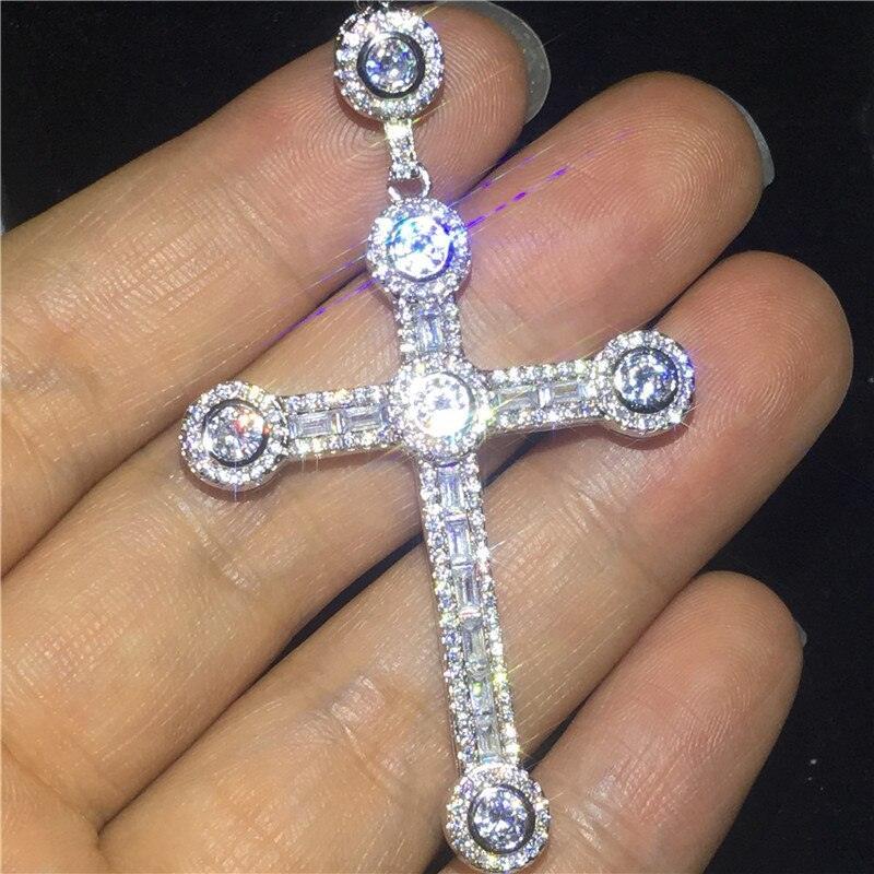 Luxury Cross Pendant AAA+ Cubic Zirconia Diamonds 925 Sterling silver Cross Pendants Necklaces - The Jewellery Supermarket