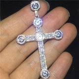 Luxury Cross Pendant AAA+ Cubic Zirconia Diamonds 925 Sterling silver Cross Pendants Necklaces - The Jewellery Supermarket