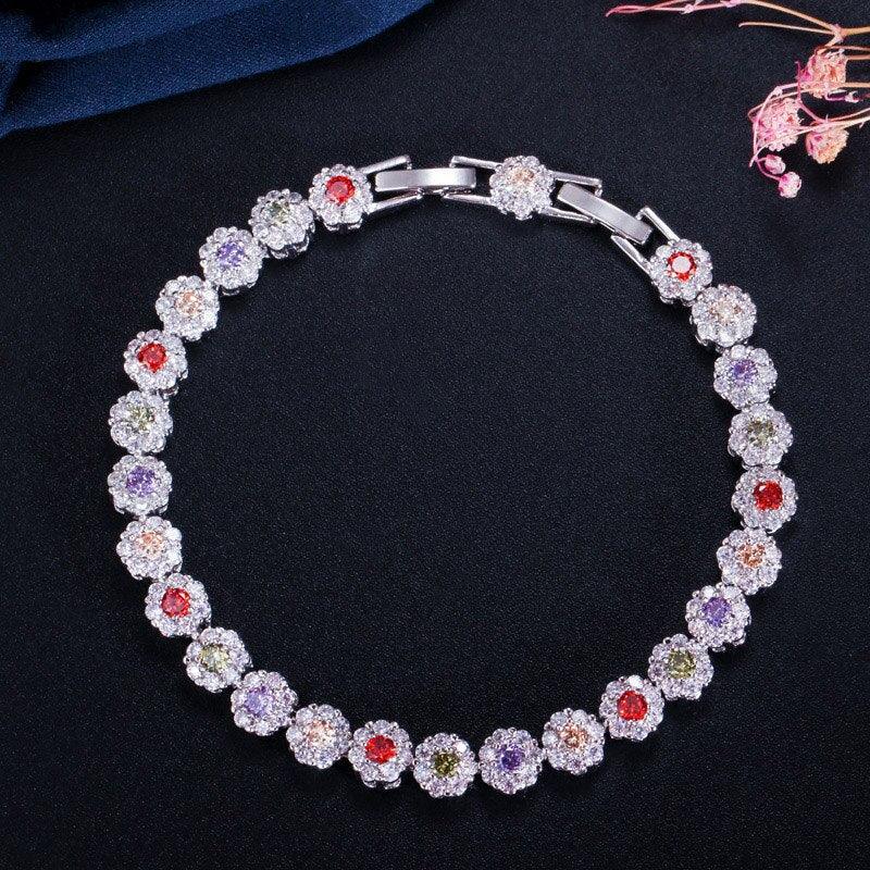 Classic Micro Pave Round AAA+ Cubic Zirconia Simulated Diamonds Yellow Gold Color Tennis Bracelets for Women - The Jewellery Supermarket
