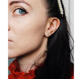 New Sparkling Simple Silver Tiny AAA+ Cubic Zirconia Diamonds Cross Stud Earrings for Women - The Jewellery Supermarket