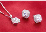 Dazzling Pink Princess Cut AAA+ Cubic Zirconia Diamonds Jewellery Set - The Jewellery Supermarket