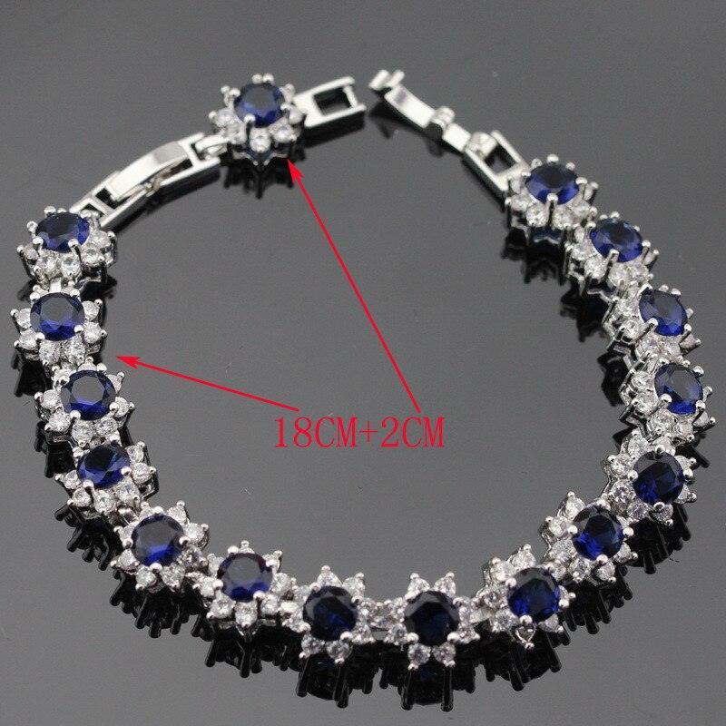 Ideal Gift - Dark Blue Sapphire AAA+ White Zircon Jewellery Set - The Jewellery Supermarket