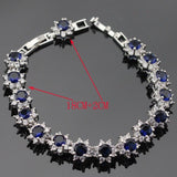 Ideal Gift - Dark Blue Sapphire AAA+ White Zircon Jewellery Set - The Jewellery Supermarket