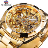 NEW - Luxury Men Golden Luminous Hands Skeleton Transparent Retro Watch - The Jewellery Supermarket